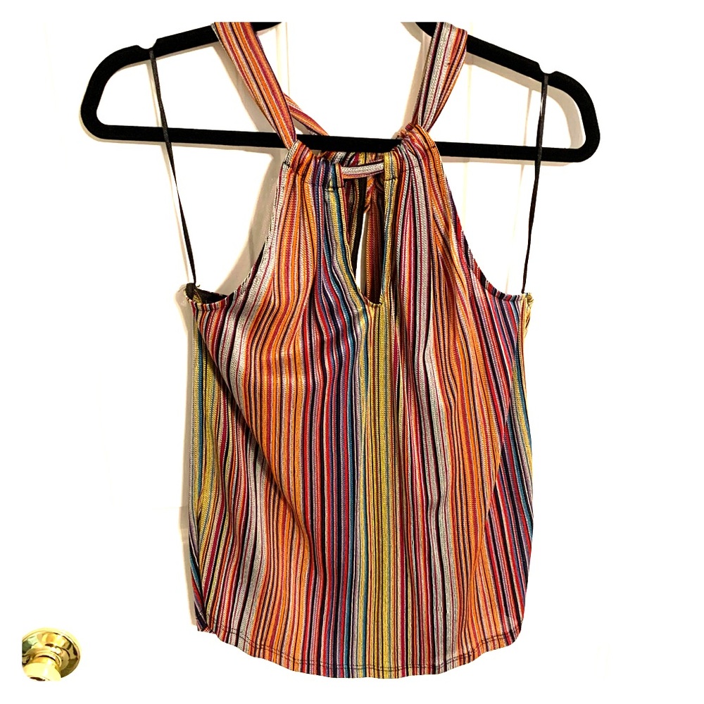 Trina Turk multi colored twist front tank top